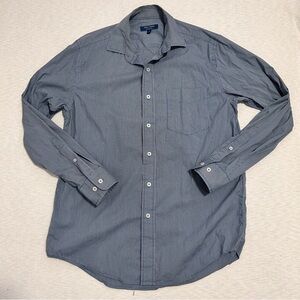 COLE HAAN‎ Mens Grand Os Performance Button Down Shirt Blue Check Medium